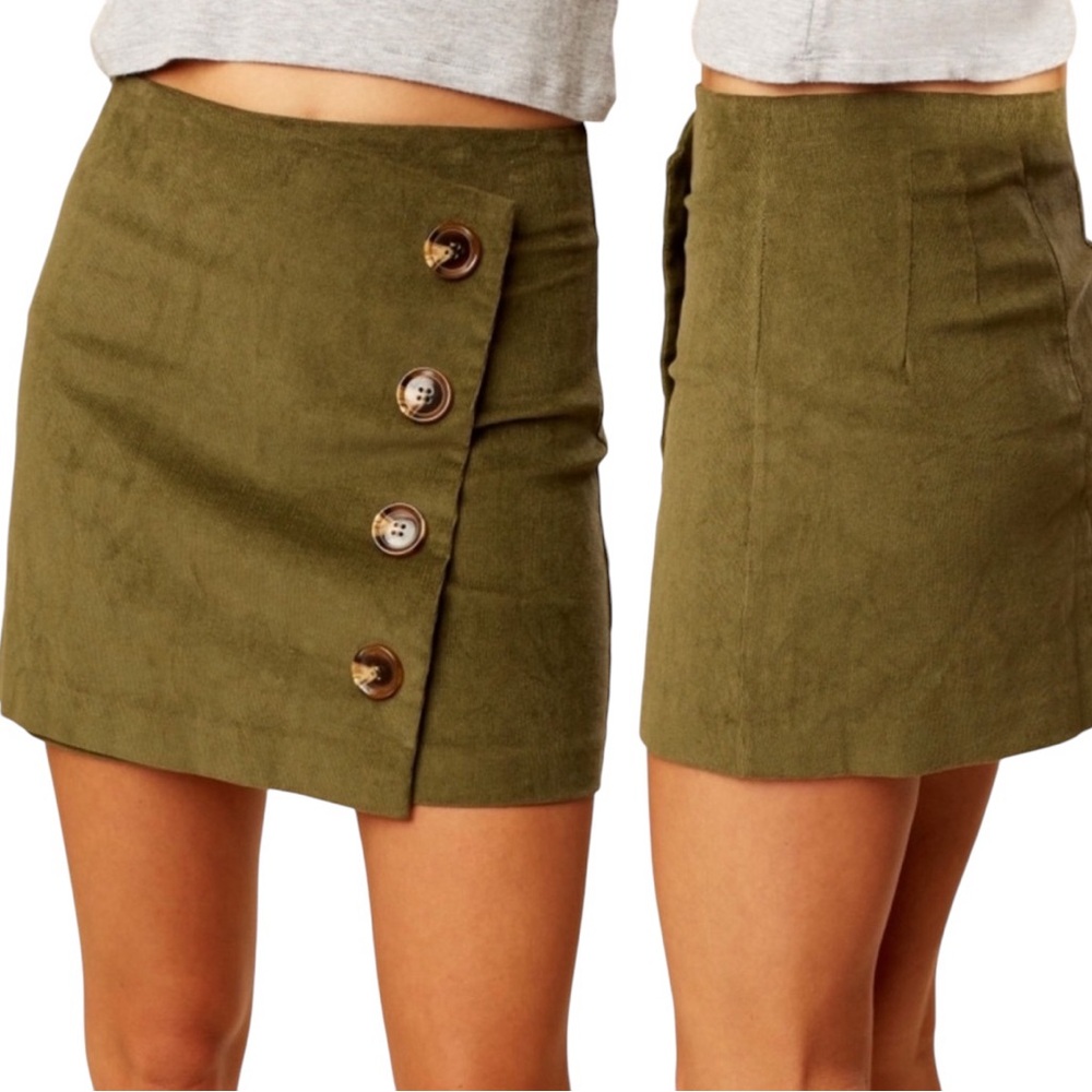 Altar’d State•Cute As A Button Micro Corduroy Mini Skirt